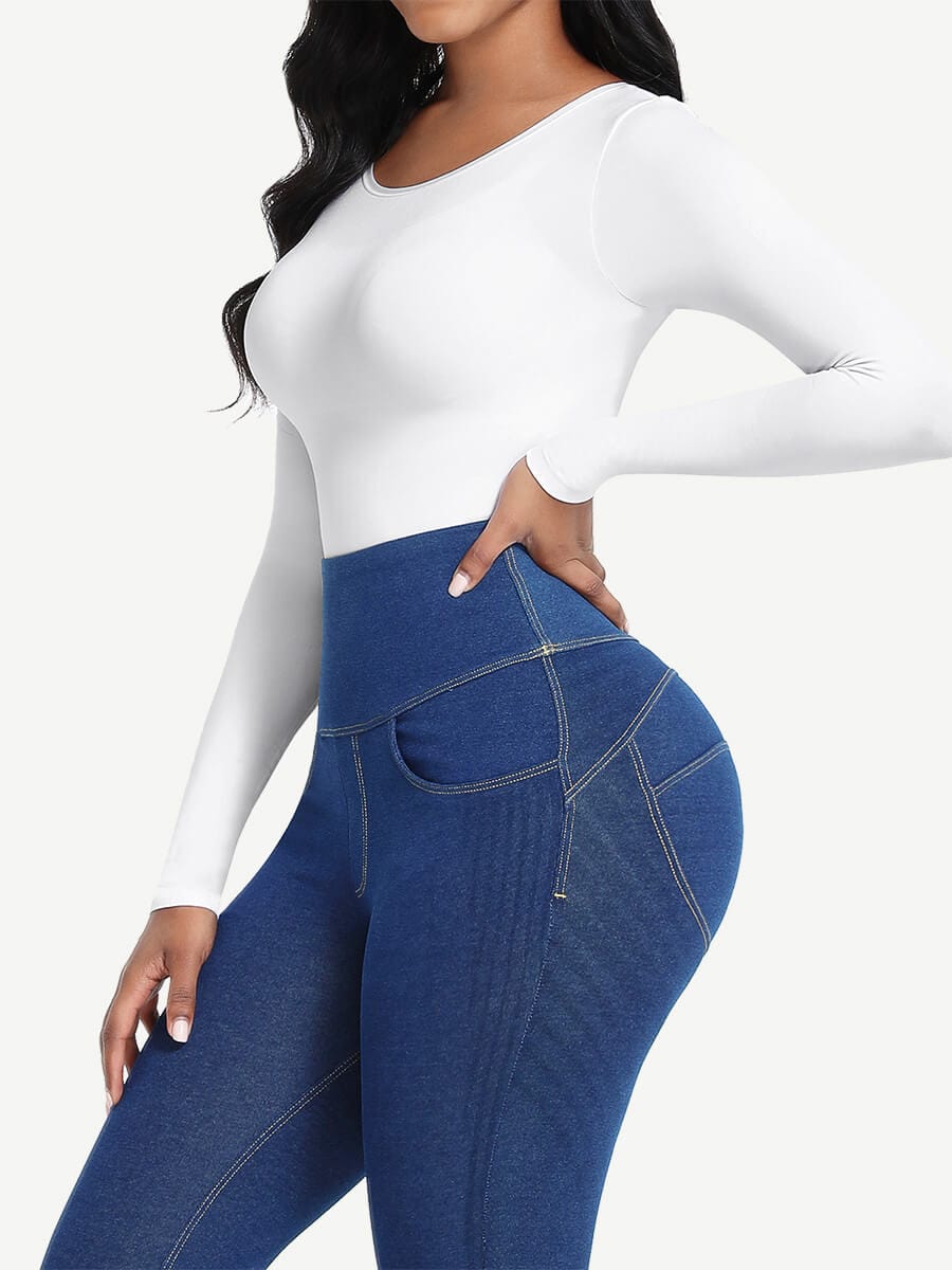 Seamless Bodysuit Long Sleeve Slim Corset Bodysuit