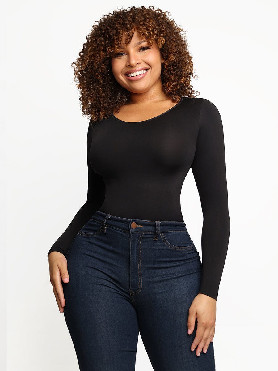Seamless Bodysuit Long Sleeve Slim Corset Bodysuit