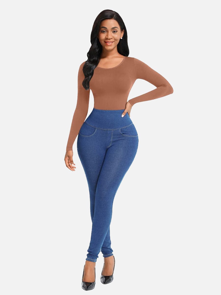 Seamless Bodysuit Long Sleeve Slim Corset Bodysuit