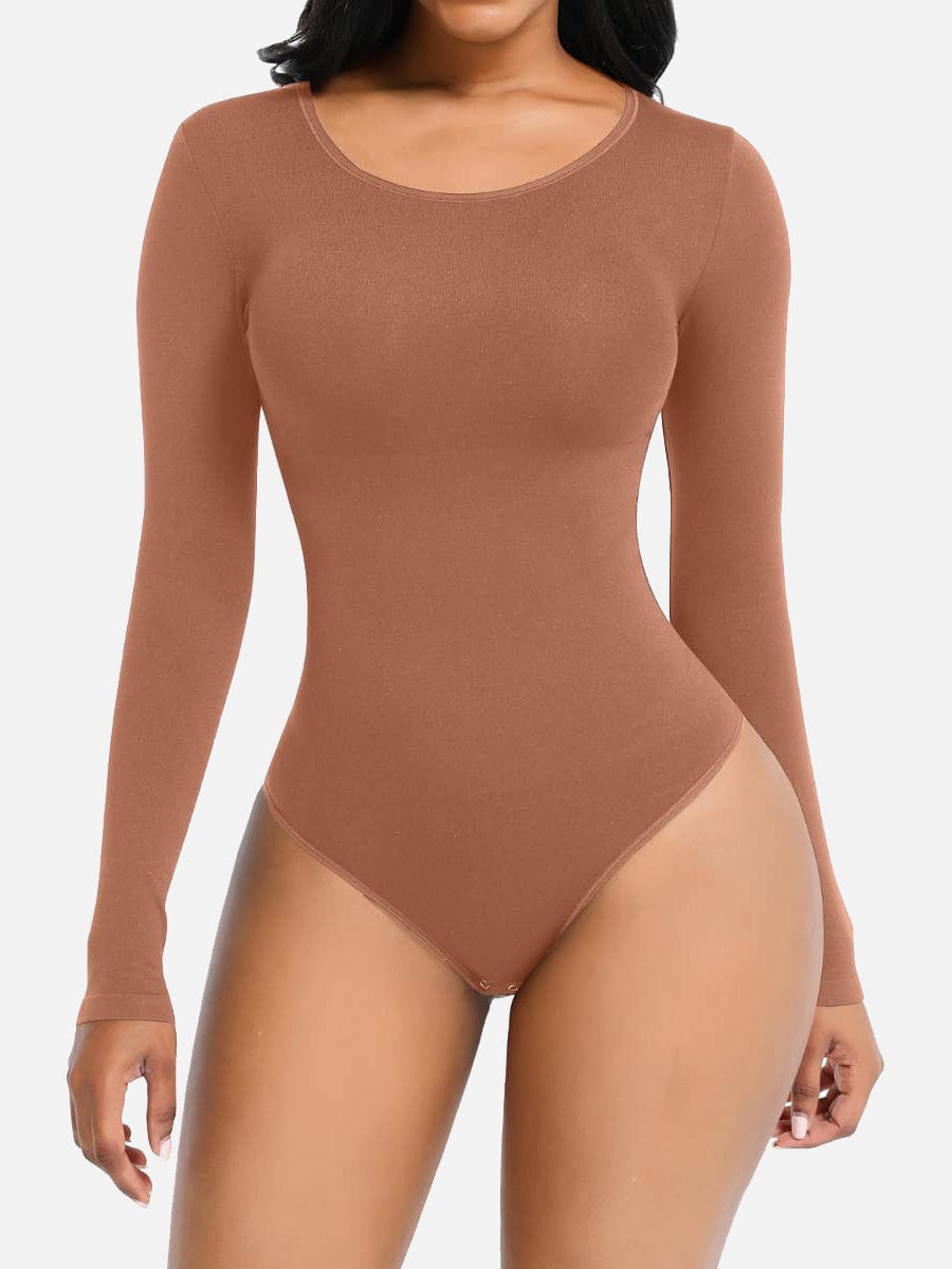 Seamless Bodysuit Long Sleeve Slim Corset Bodysuit