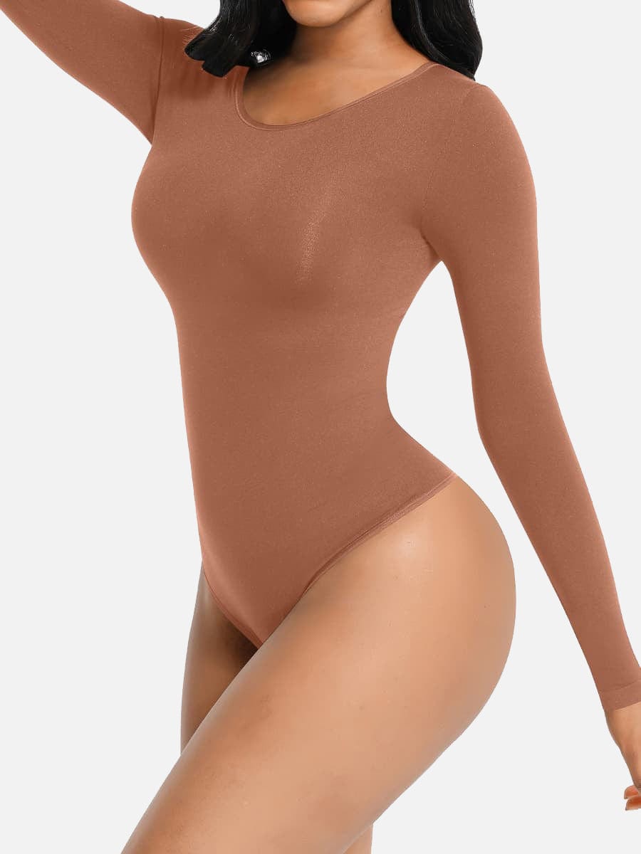 Seamless Bodysuit Long Sleeve Slim Corset Bodysuit