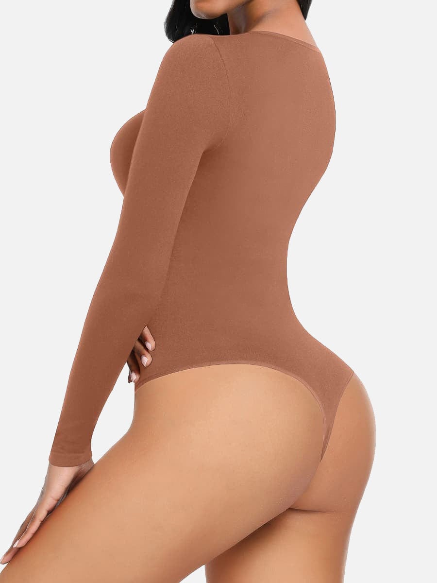Seamless Bodysuit Long Sleeve Slim Corset Bodysuit