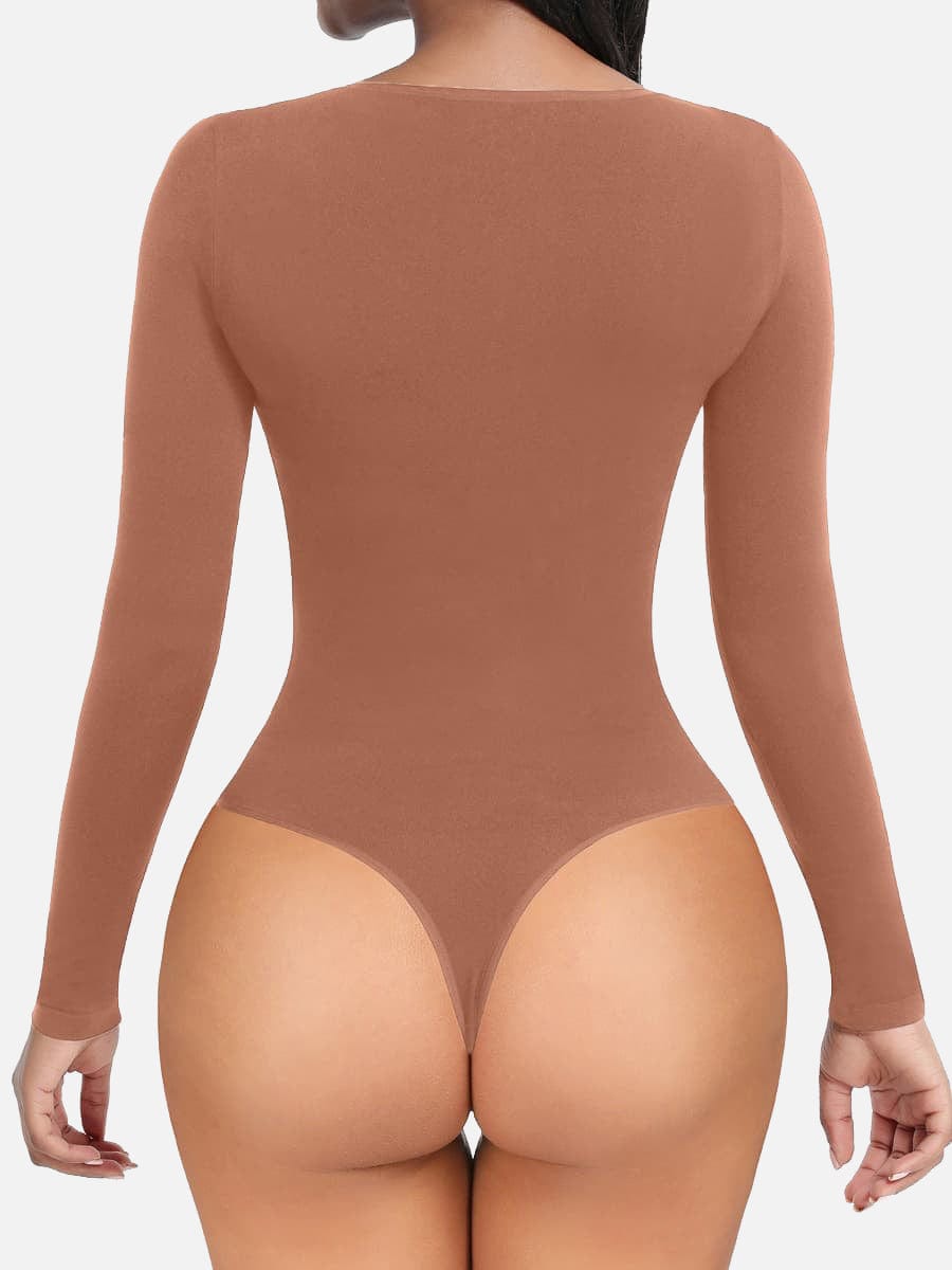 Seamless Bodysuit Long Sleeve Slim Corset Bodysuit