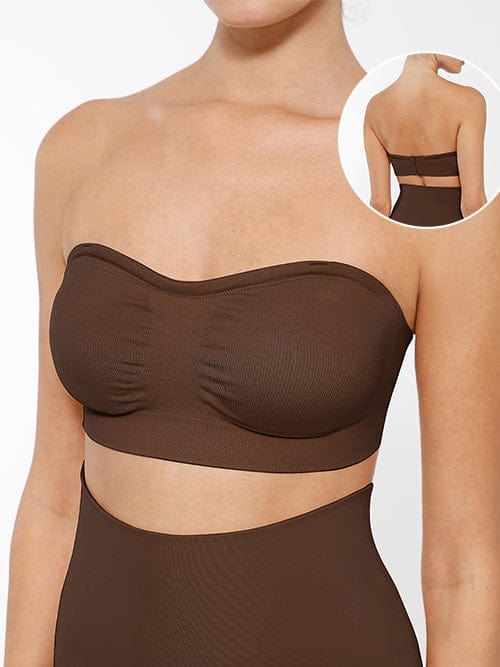 Seamless Strapless Wireless Bra with Removable Cup Pad