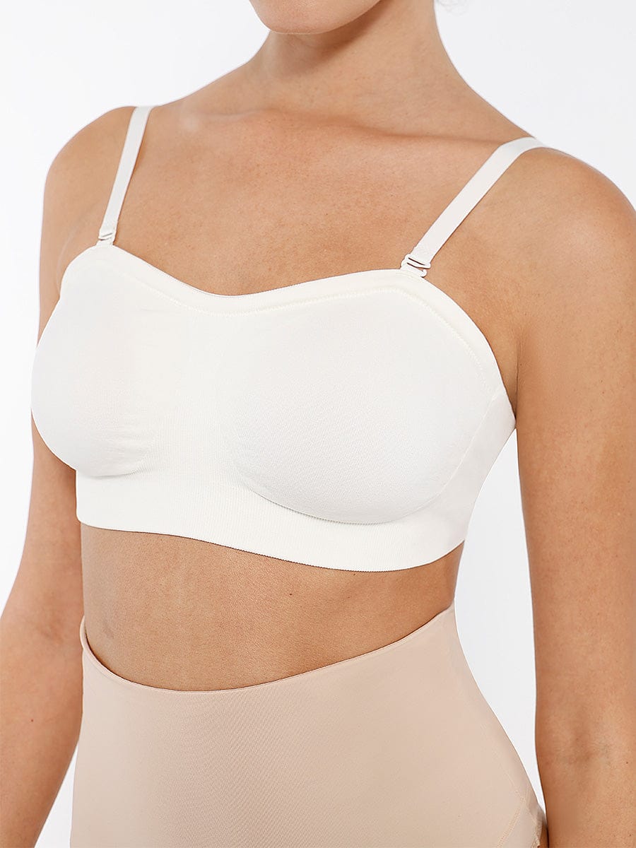 Seamless Strapless Wireless Bra with Removable Cup Pad