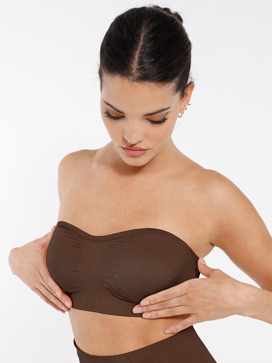 Seamless Strapless Wireless Bra with Removable Cup Pad