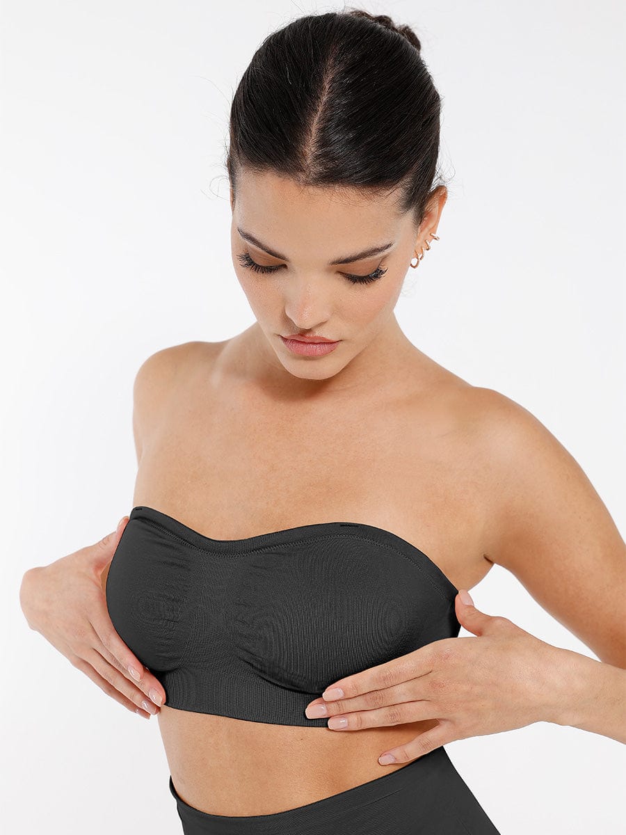 Seamless Strapless Wireless Bra with Removable Cup Pad