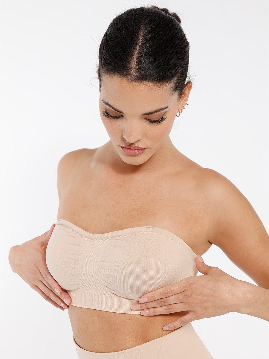 Seamless Strapless Wireless Bra with Removable Cup Pad