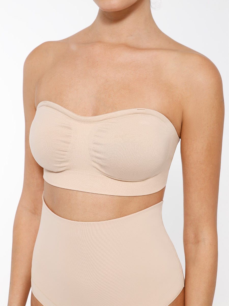 Seamless Strapless Wireless Bra with Removable Cup Pad