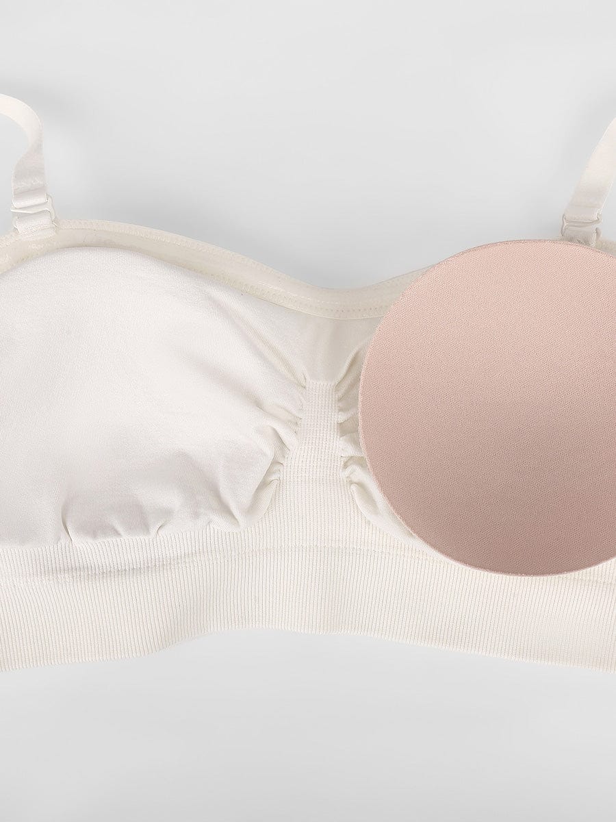 Seamless Strapless Wireless Bra with Removable Cup Pad