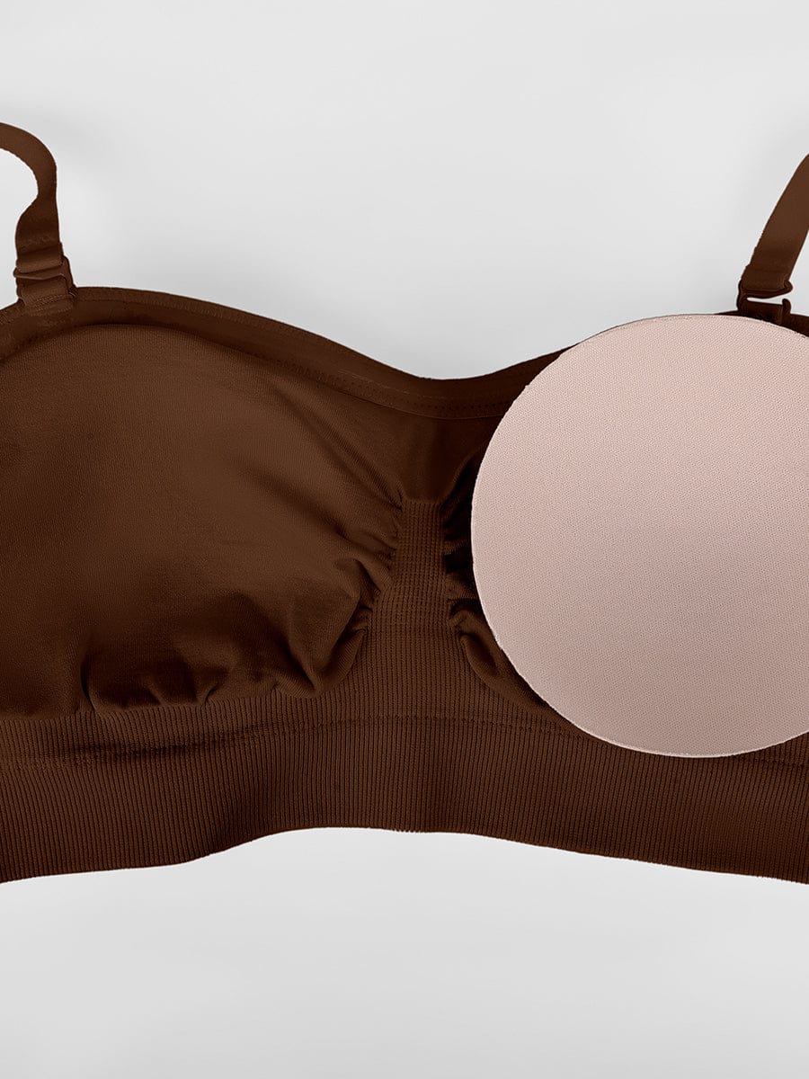 Seamless Strapless Wireless Bra with Removable Cup Pad