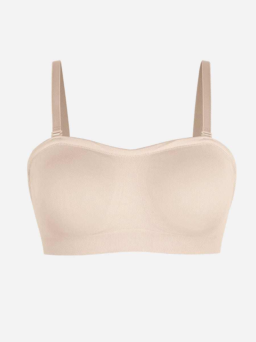 Seamless Strapless Wireless Bra with Removable Cup Pad
