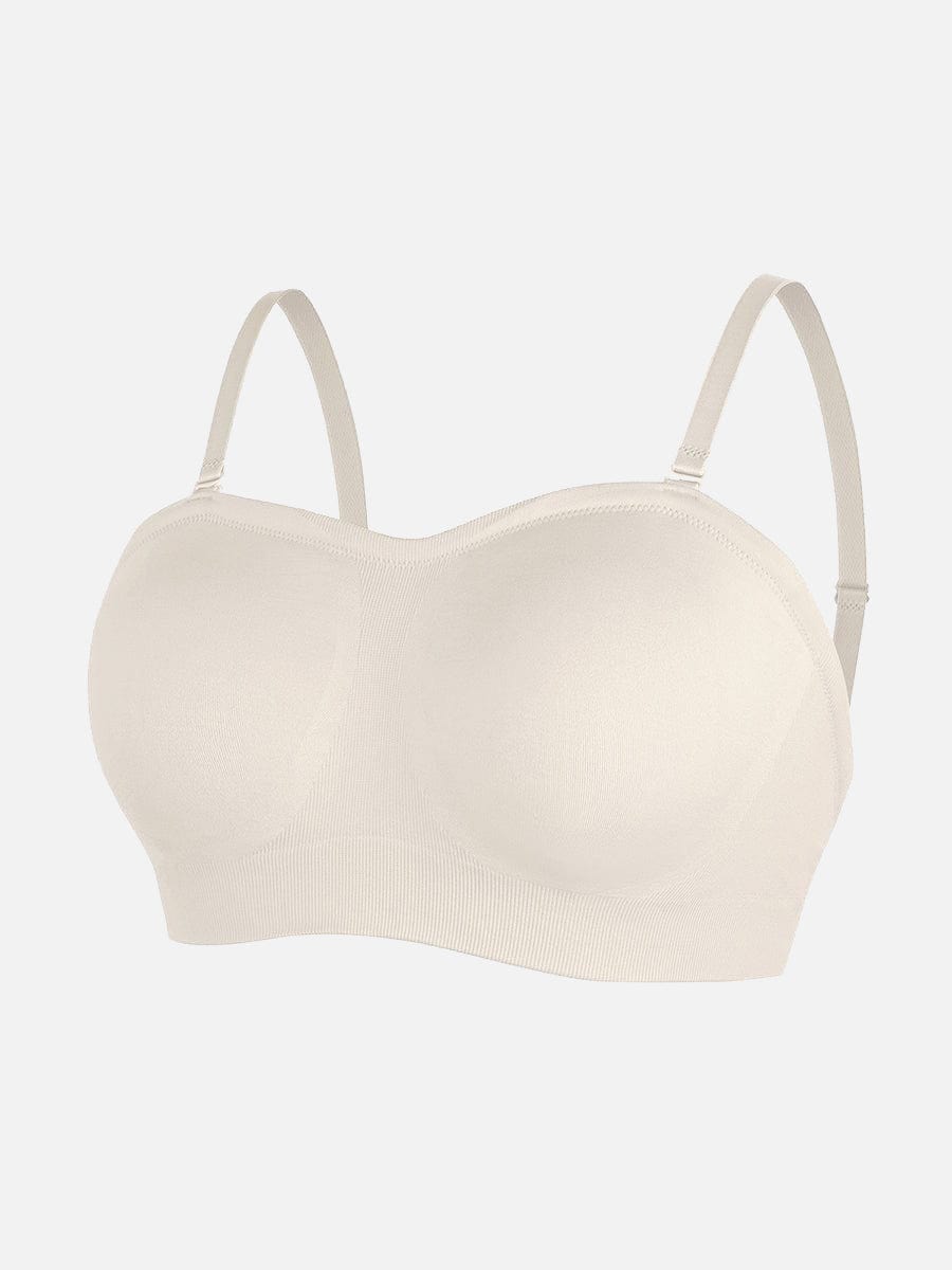 Seamless Strapless Wireless Bra with Removable Cup Pad