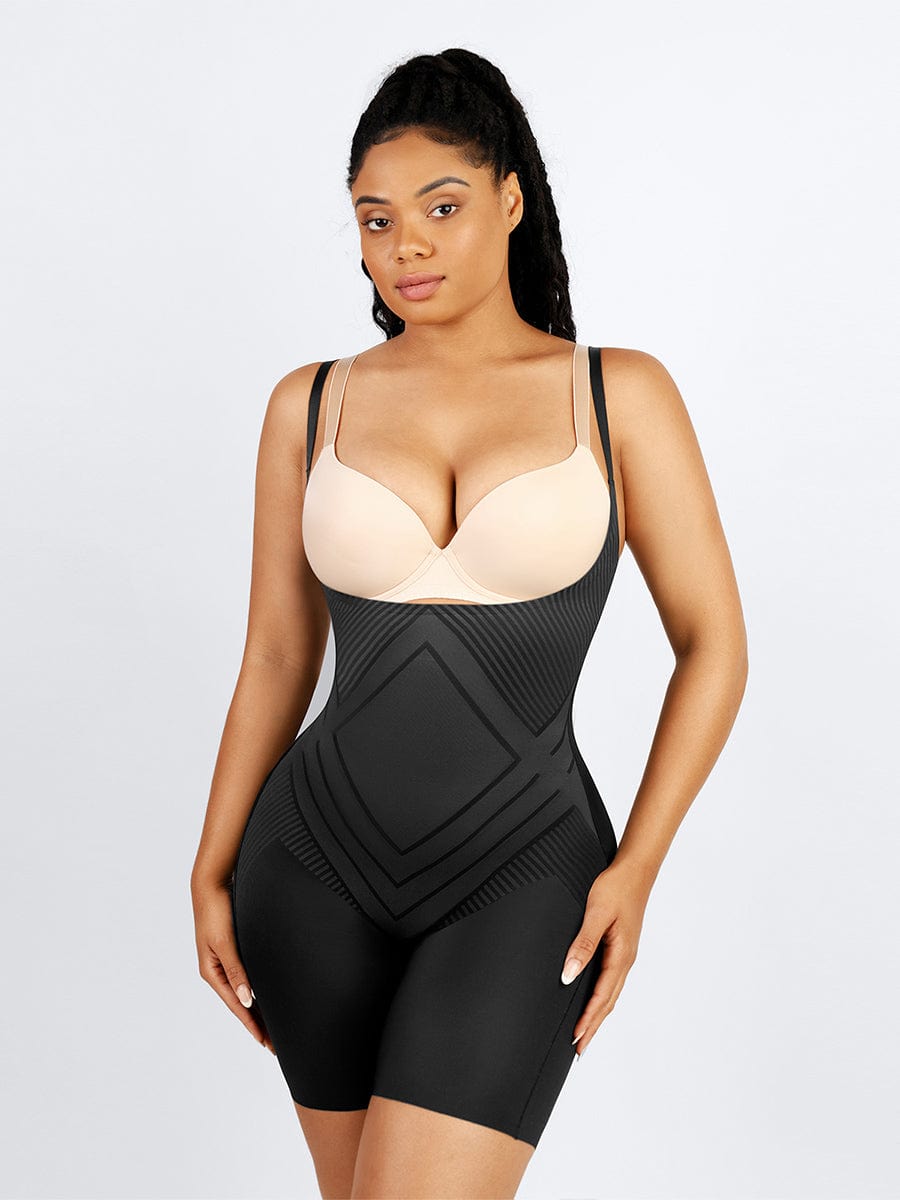 Liquid Open-Bust Mid-Thigh Shaping Boyshort Shapewear