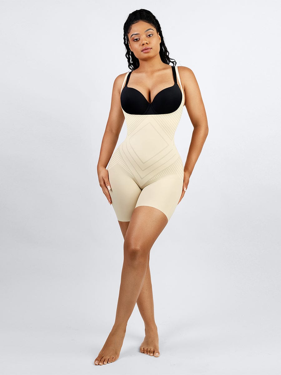 Liquid Open-Bust Mid-Thigh Shaping Boyshort Shapewear