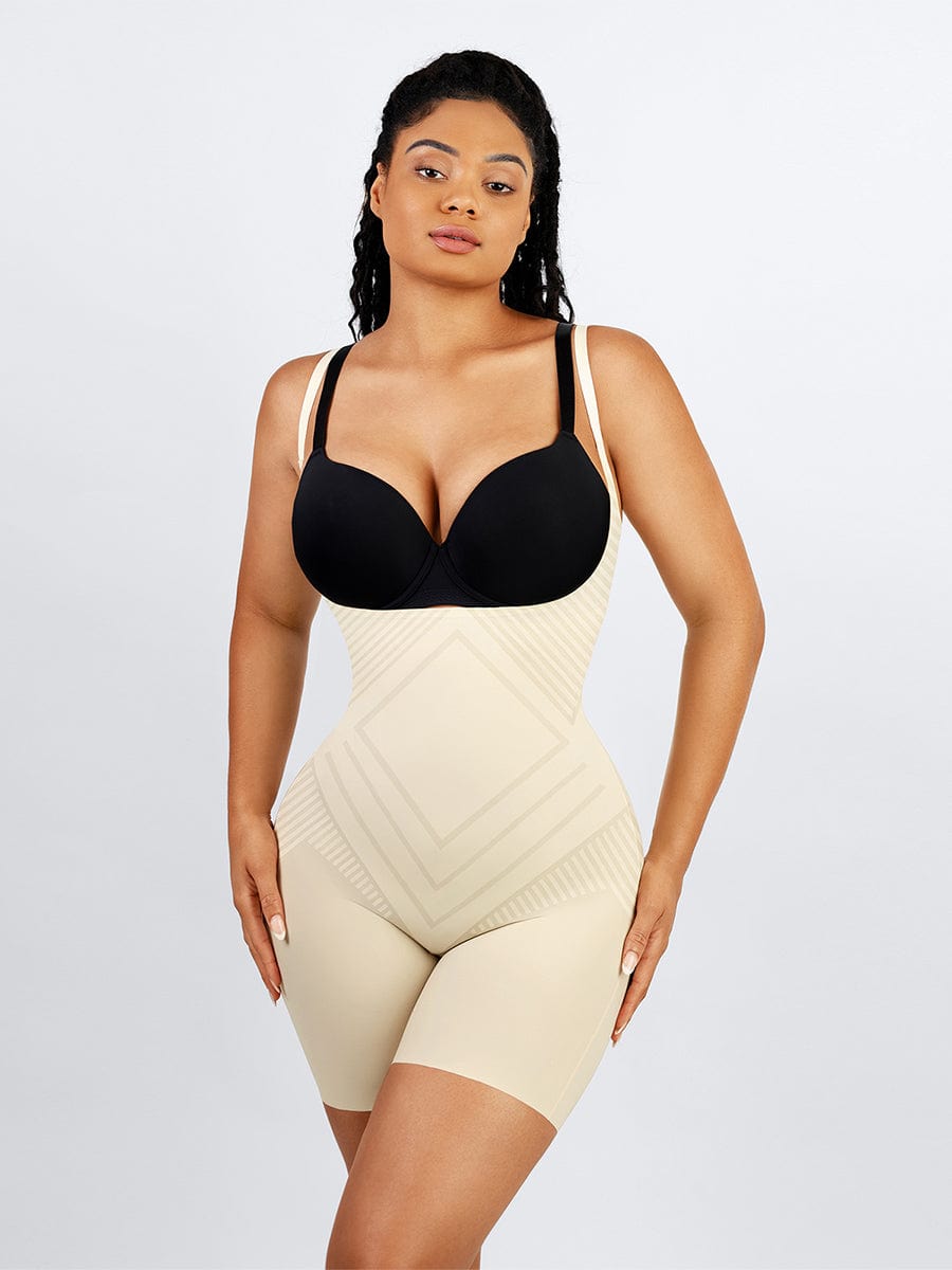 Liquid Open-Bust Mid-Thigh Shaping Boyshort Shapewear