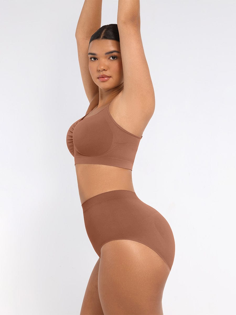 Seamless High-Waist Antibacterial Peach Hip Brief
