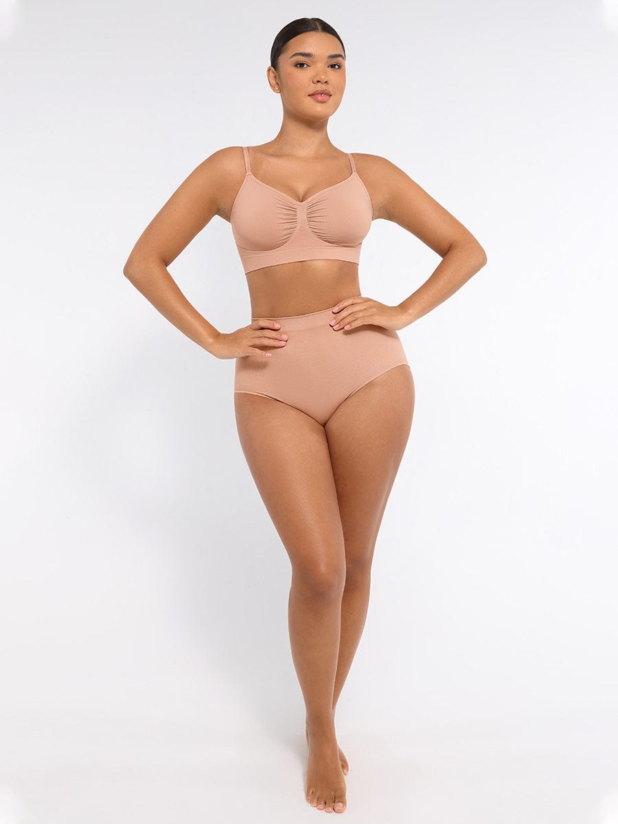 Seamless High-Waist Antibacterial Peach Hip Brief