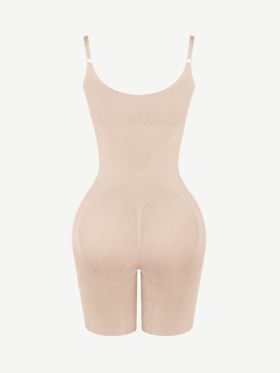 Seamless Open-Bust Mid-Thigh Bodysuit