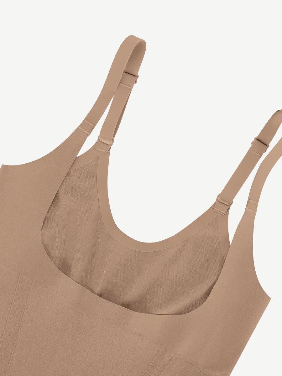 Seamless Open-Bust Mid-Thigh Bodysuit