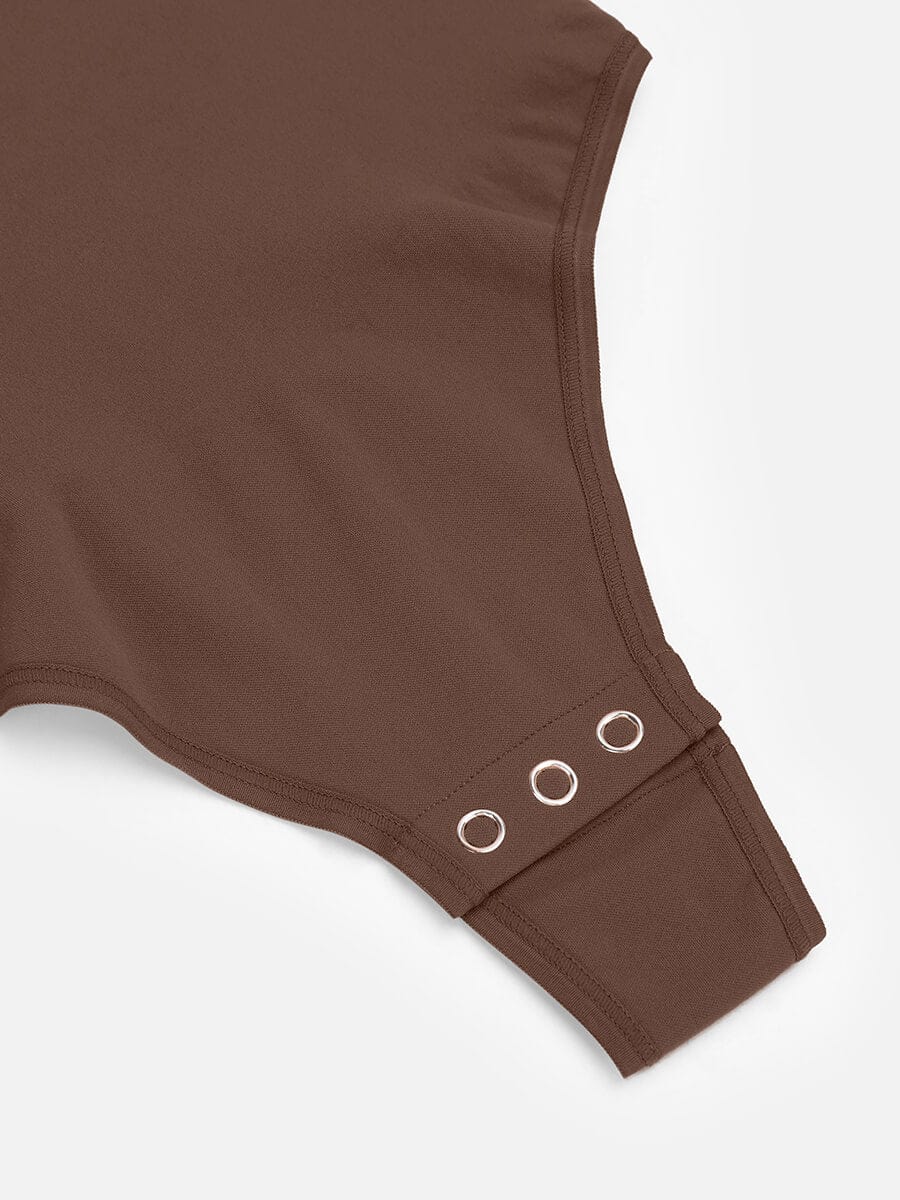 Seamless Long Sleeve Chest Support Thong Bodysuit