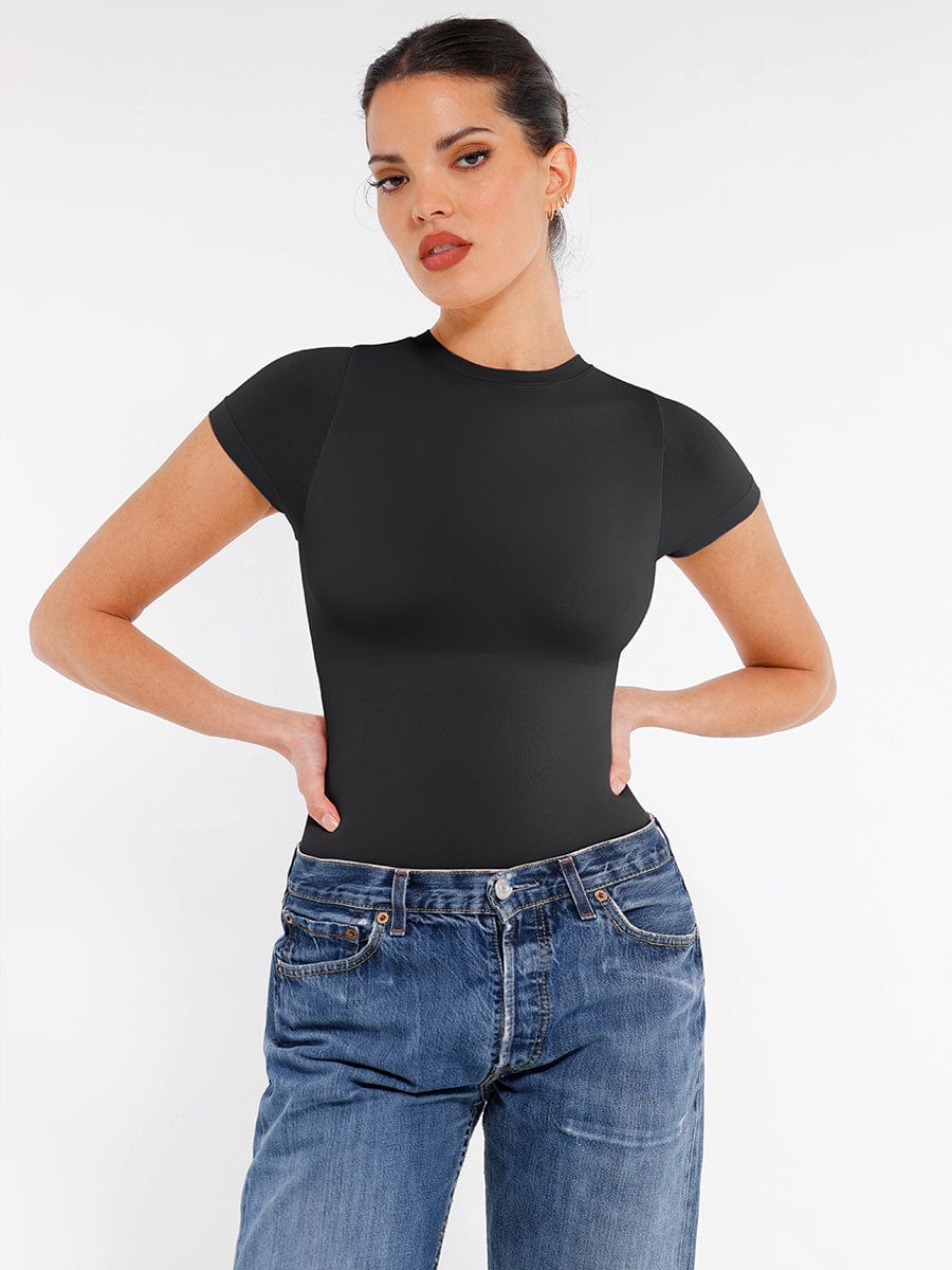 Seamless Short Sleeve Shaping Hip Bodysuit