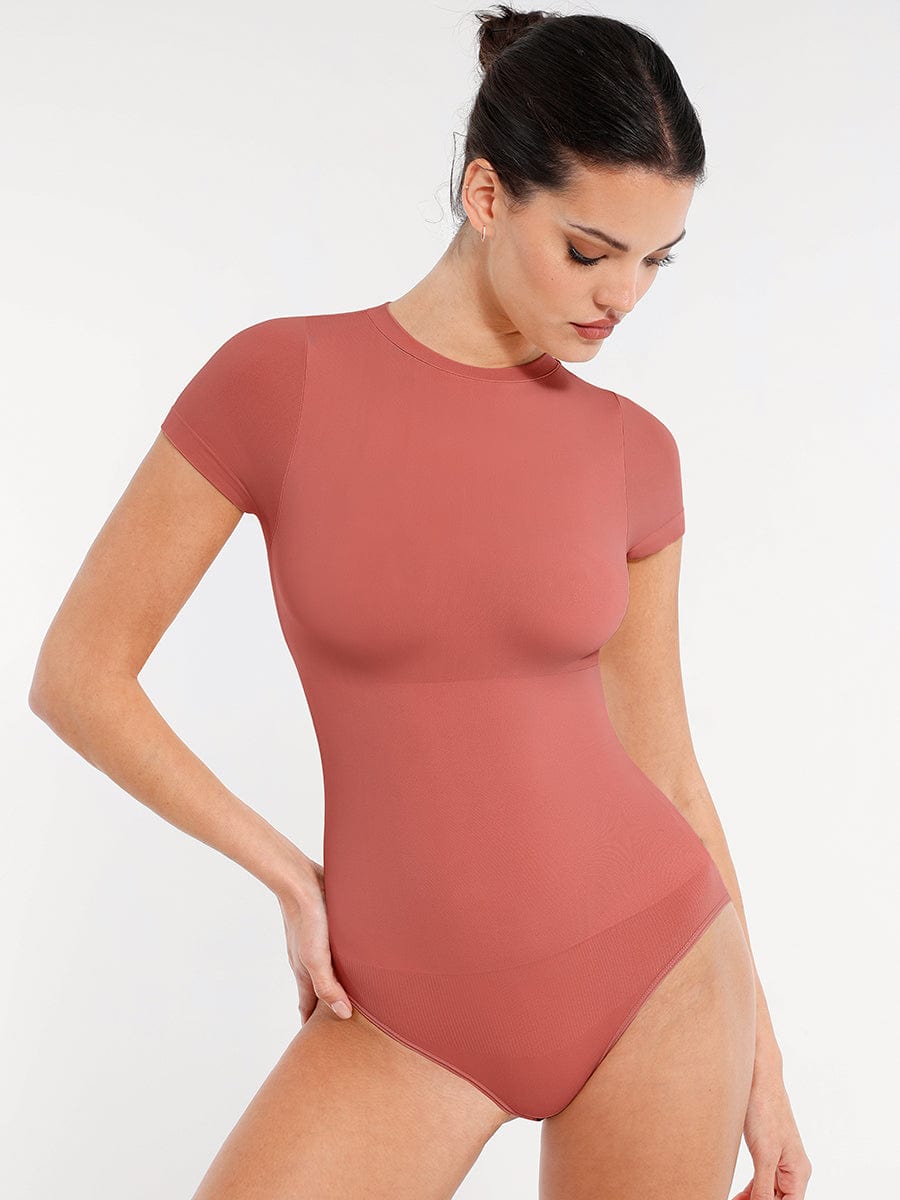 Seamless Short Sleeve Shaping Hip Bodysuit