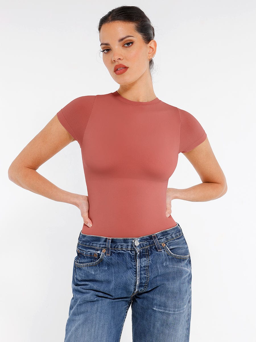 Seamless Short Sleeve Shaping Hip Bodysuit