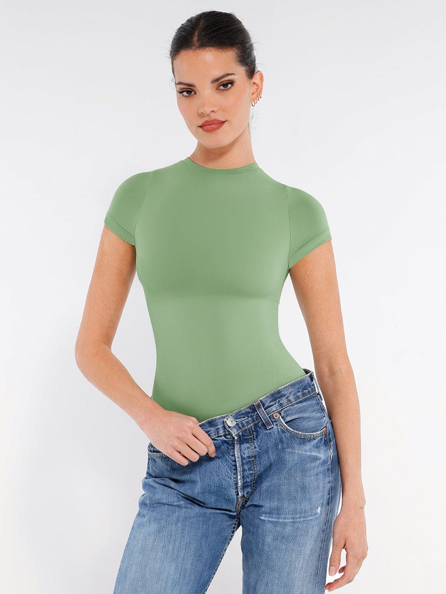 Seamless Short Sleeve Shaping Hip Bodysuit