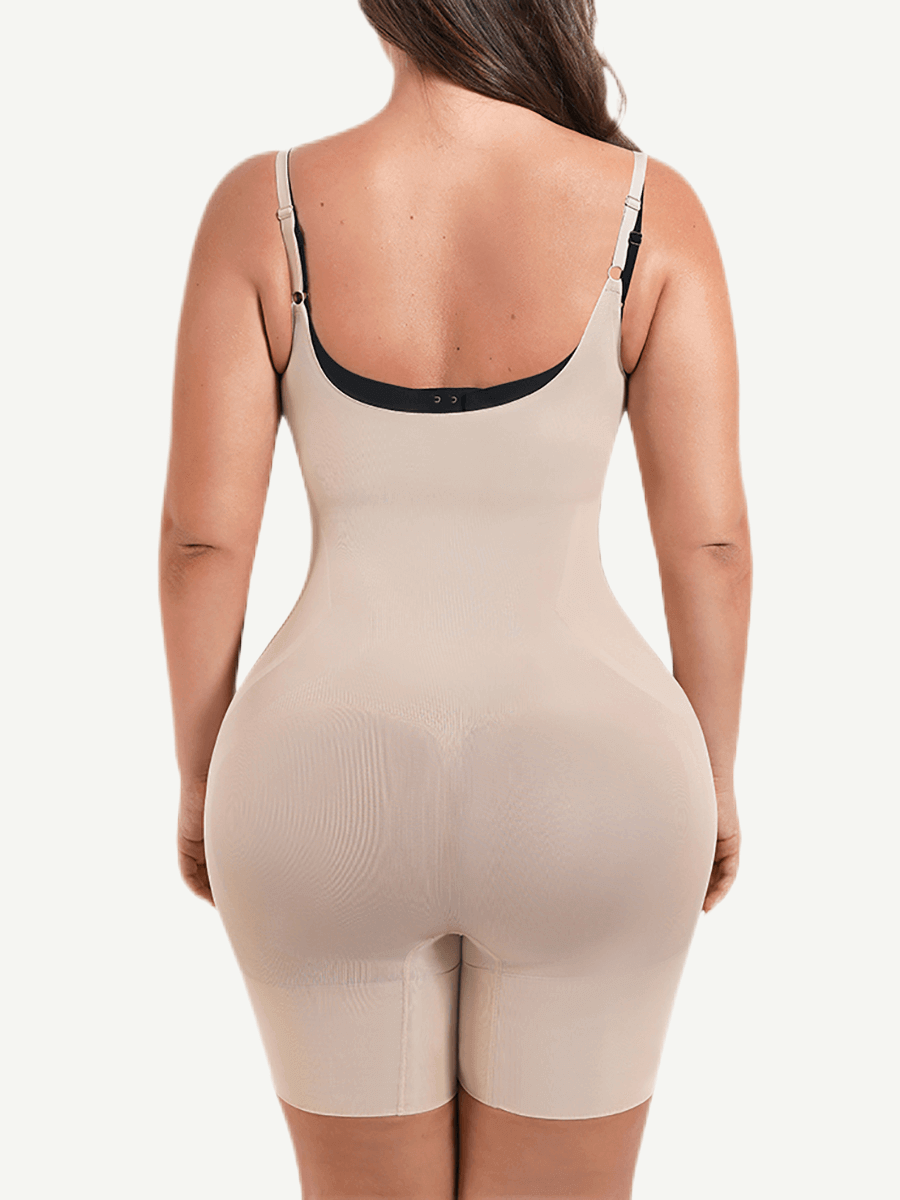 Seamless Open-Bust Mid-Thigh Bodysuit