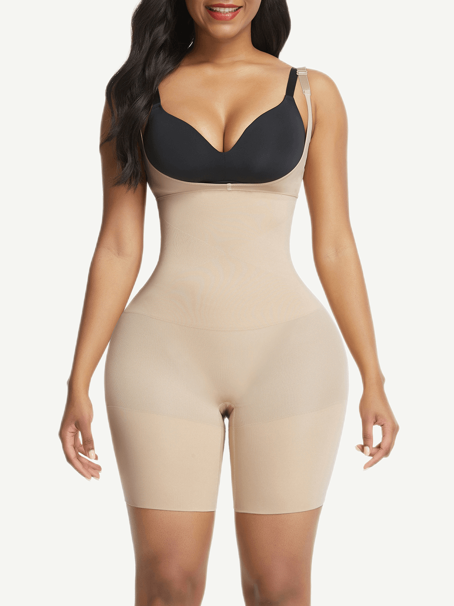 Seamless Open Bust Mid Thigh