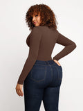 Seamless Outer Long Sleeve Thong Bodysuit
