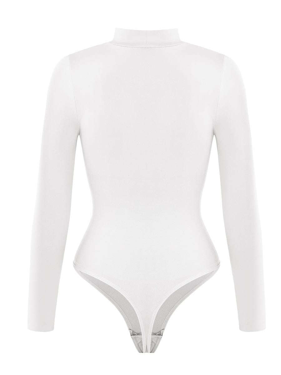 Turtle Neck Long Sleeve Thong Bodysuit