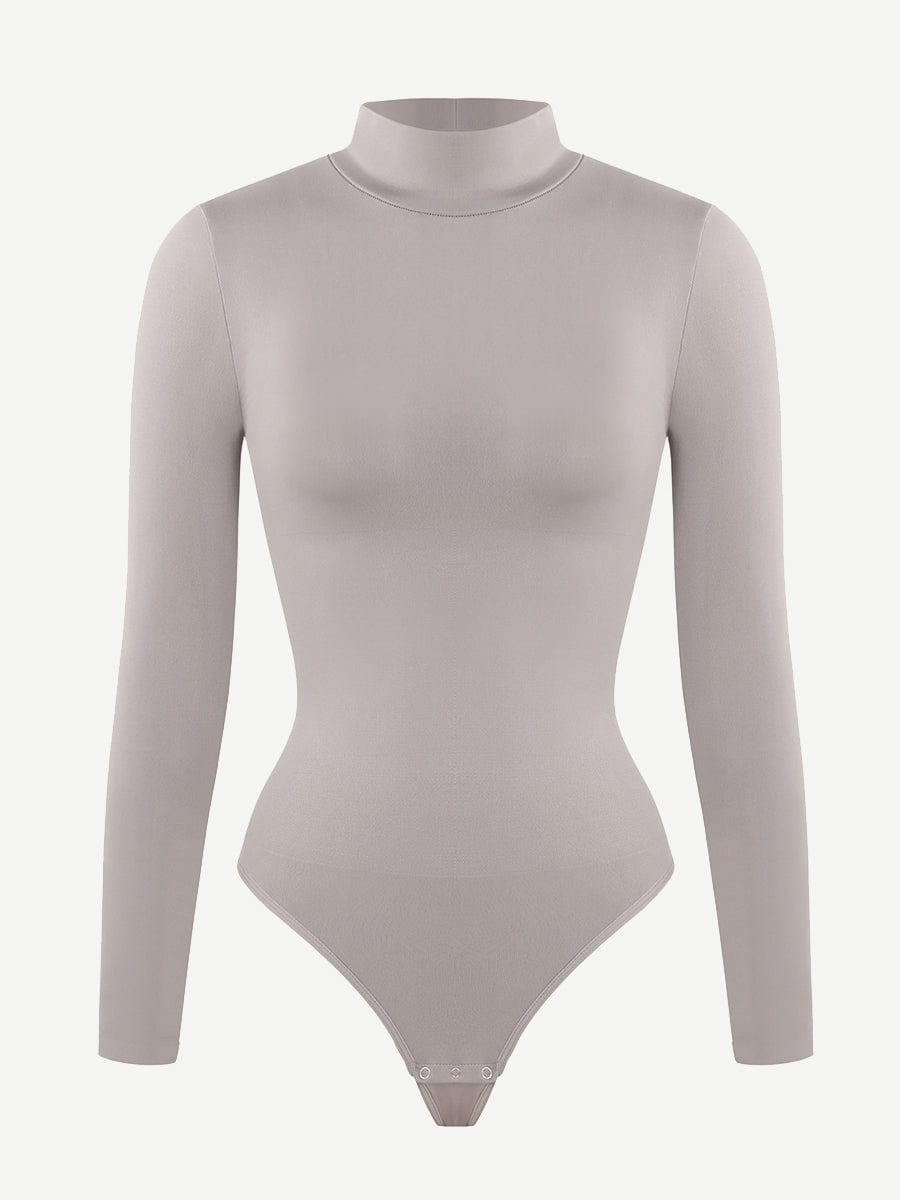 Turtle Neck Long Sleeve Thong Bodysuit