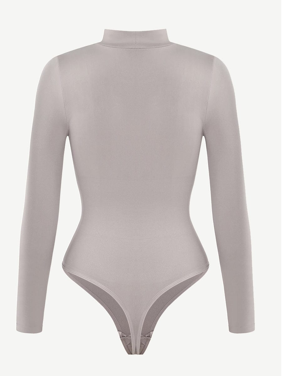 Turtle Neck Long Sleeve Thong Bodysuit